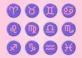 Zodiac sign 3d icon set. Horoscope, astrology colorful symbols. Royalty Free Stock Photo